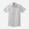 Short Sleeve Striped Industrial Work Shirt Thumbnail